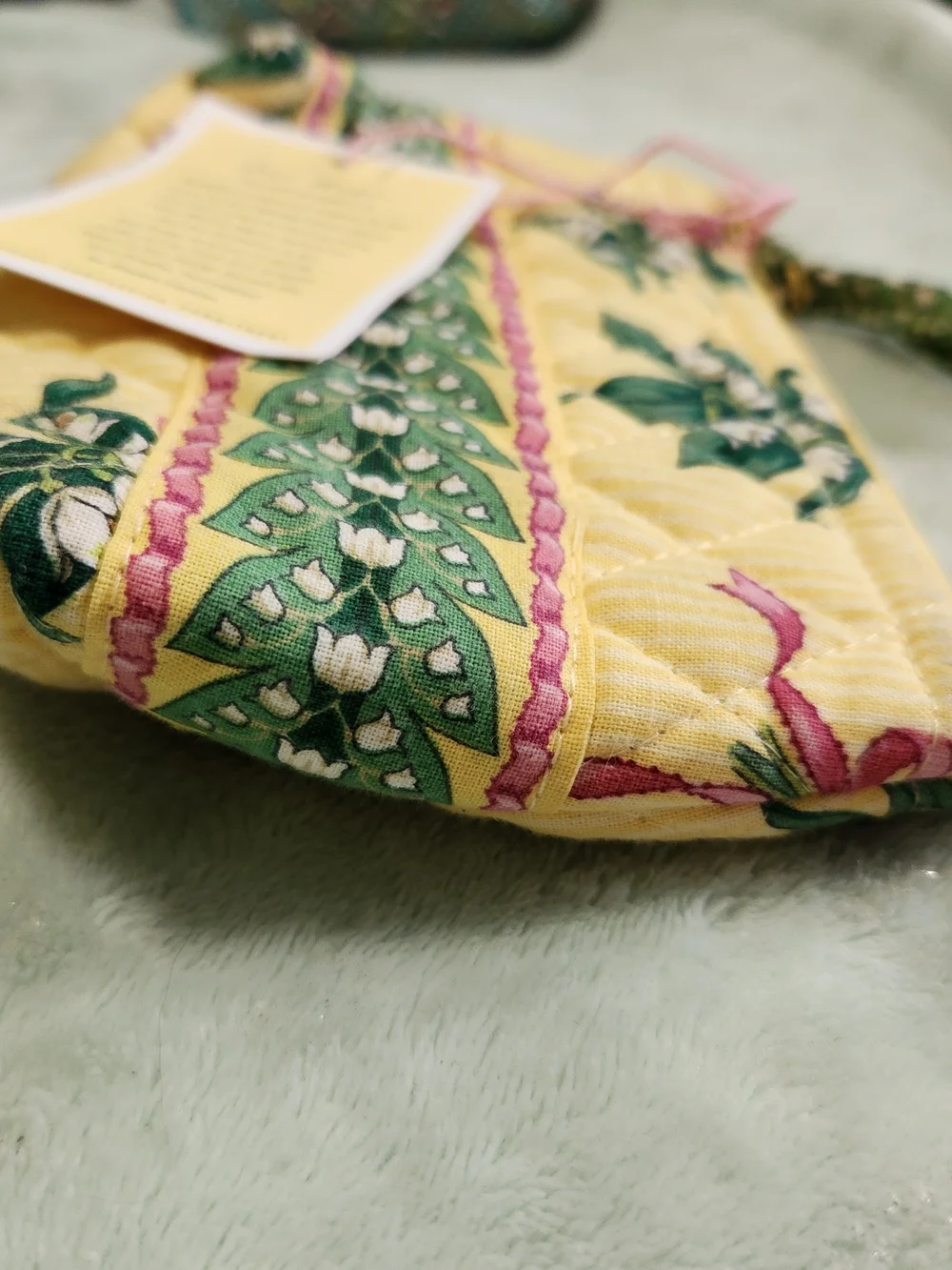 Vera Bradley Yellow Quilted Floral Cosmetic Pouch NWT
